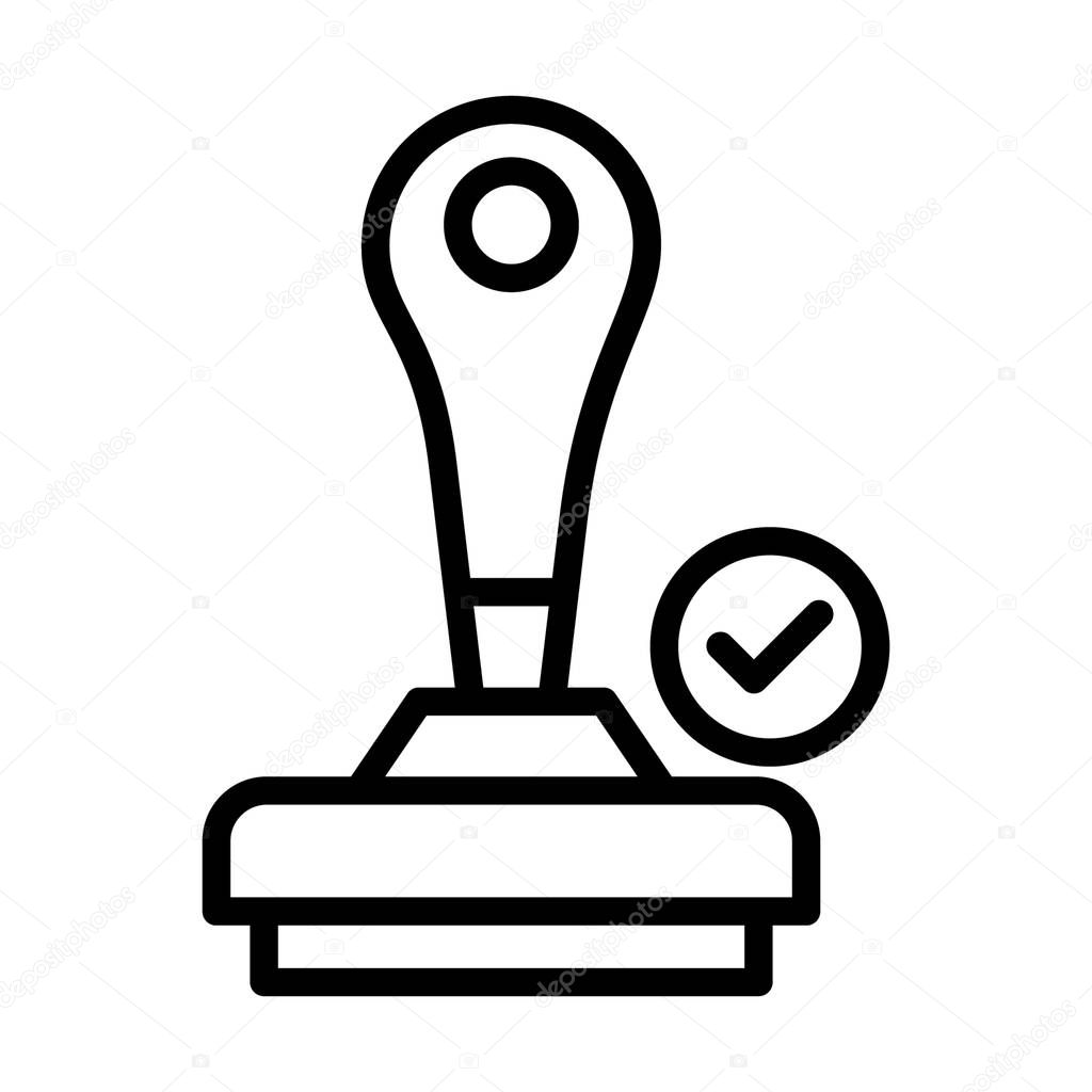 Verified stamp icon in line vector 