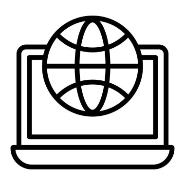 Tarayıcı simgesi, satır vektör tasarımı 