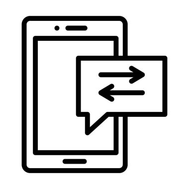 Satır tasarımında mobil sohbet vektörü. İş konuşması 