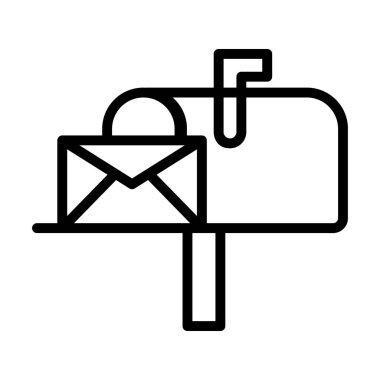 Posta kutusu veya posta kutusu vektörü klasik iletişimin sembolüdür 