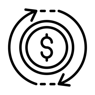 Satır vektöründe nakit akışı simgesi tasarımı 