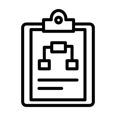 Proje planı çizgi simgesini sembolize eden bir kağıttaki akış şeması 