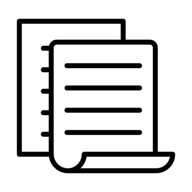 Satır vektör biçimi ile kağıt simgesi, iş belgesi 