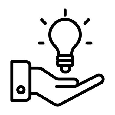 Elleri ampul vektörünü tutuyor 