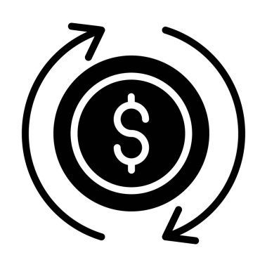 Somut vektör içinde nakit akışı simgesi tasarımı 