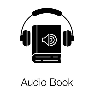 Kulaklık mikrofon ve kitap, ses ders simgesi kavramı ile.