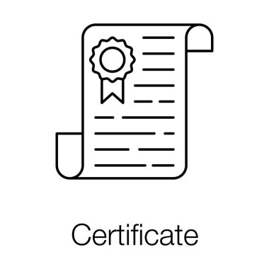 Satır vektör tasarımında derece sertifika simgesi.