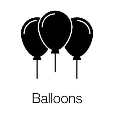 Düğün partisi aksesuarları, karalama dizaynında balon ikonu 