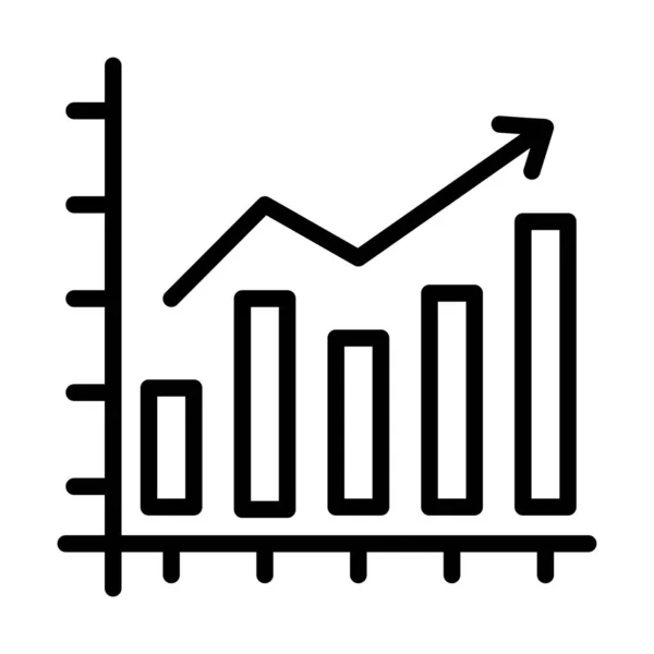 Ícone Gráfico Crescimento Vetor Linha — Vetor de Stock