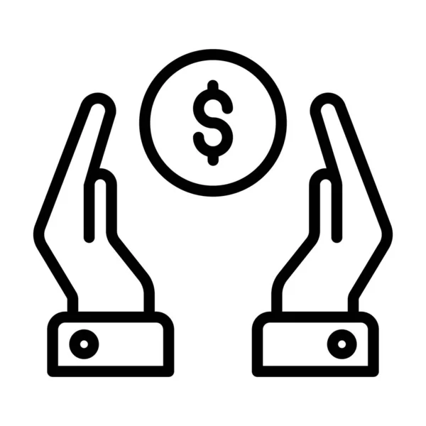 Guardar Dinero Icono Línea Vector — Vector de stock