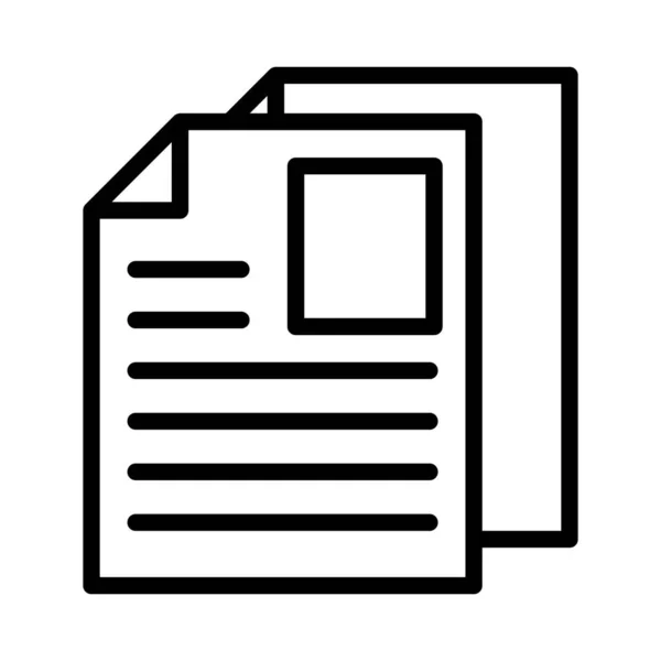 Ikona Papíru Stylu Vektoru Řádku Obchodní Dokument — Stockový vektor