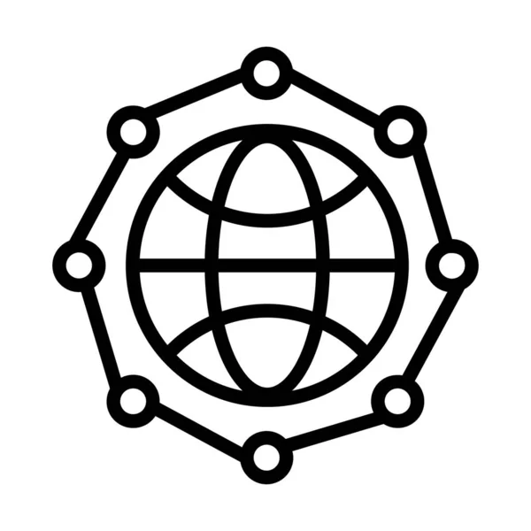 Дизайн Иконки Глобального Соединения Имеющий Редактируемое Качество — стоковый вектор