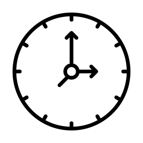 Temporizador Vetor Relógio Parede Projeto Linha — Vetor de Stock