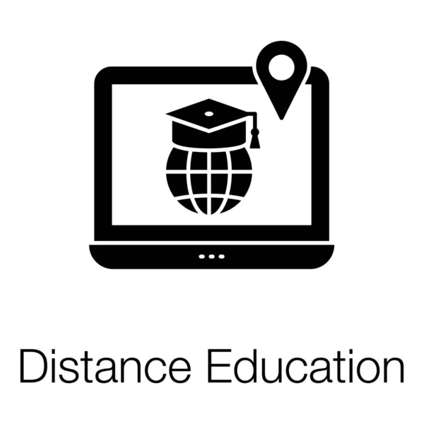 Concept Global Education Filled Vector Design Distance Learning Icon — Stock Vector