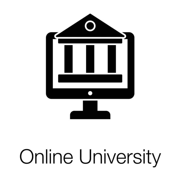 Online Πανεπιστημιακό Concept Γεμάτο Διάνυσμα — Διανυσματικό Αρχείο