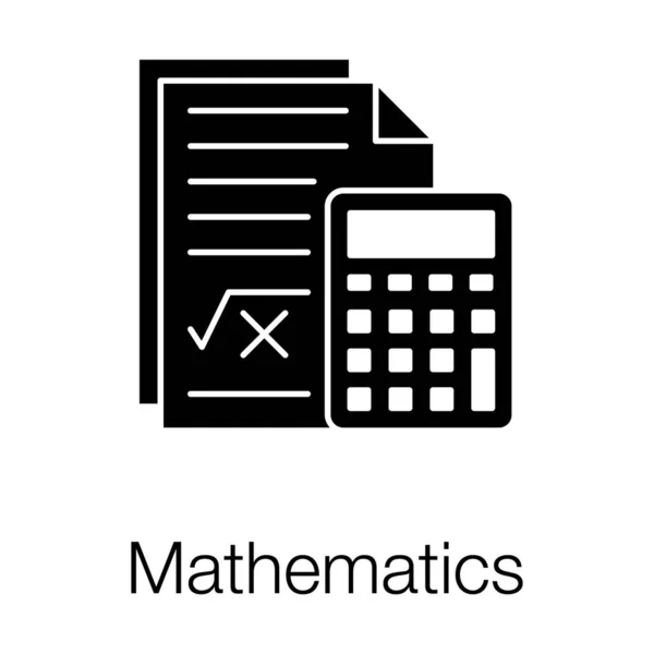 Folhas Matemática Com Calculadora Vetor Matemática Projeto Sólido —  Vetores de Stock