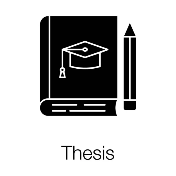 Thesis Submitted Support Candidature Academic Degree Solid Icon Thesis Vector — Stock Vector