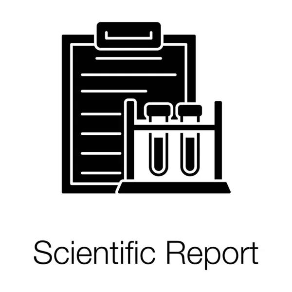 Laboratorium Experiment Resultat Blad Fylld Ikon Vetenskaplig Rapport Vektor Design — Stock vektor
