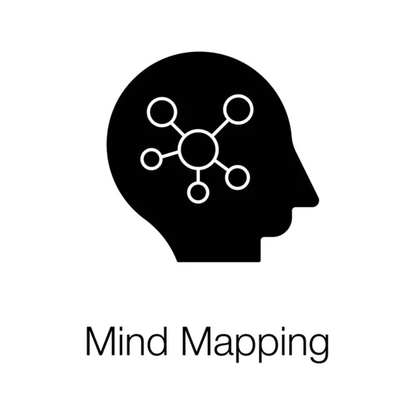 Human Mind Node Structure Concept Mind Mapping Solid Vector Design — 스톡 벡터