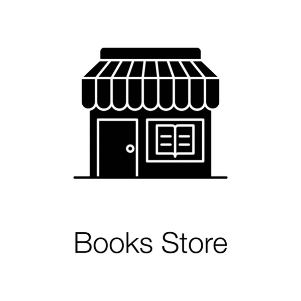 Librería Edificio Arquitectura Diseño Sólido Libro Stock Point — Vector de stock
