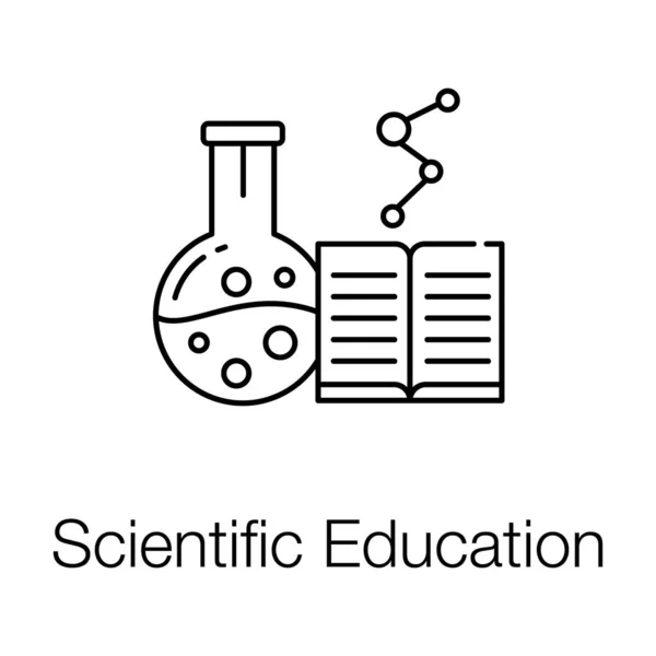 Лабораторний Апарат Книжковою Концепцією Наукової Освіти Лінійне Проектування — стоковий вектор
