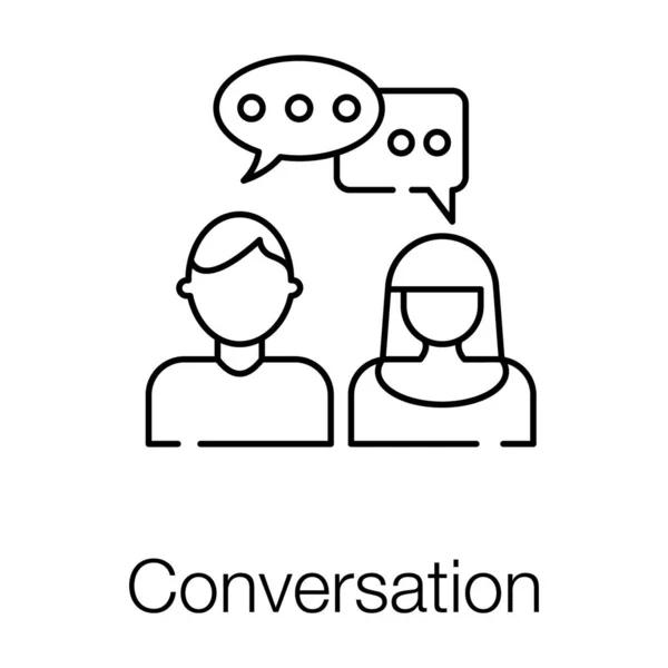 Icono Conversación Diseño Línea Gente Hablando Concepto — Vector de stock