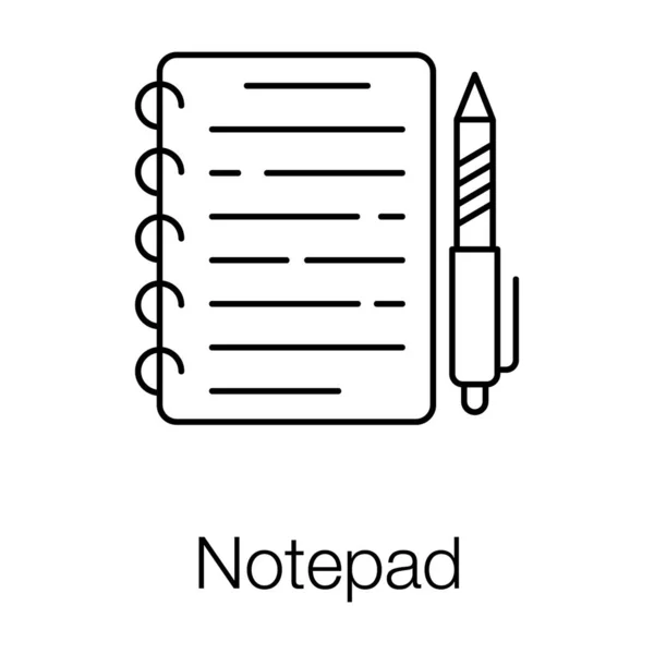 Icône Style Tendance Bloc Notes Vecteur Bloc Notes — Image vectorielle