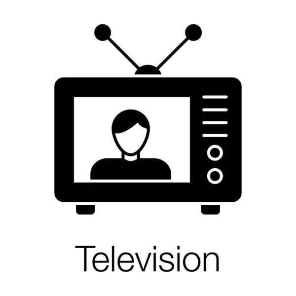 レトロなテレビアイコンはベクトルデザインを満たした — ストックベクタ