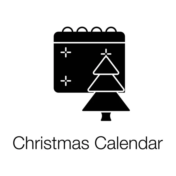 Árvore Com Calendário Ícone Calendário Natal —  Vetores de Stock