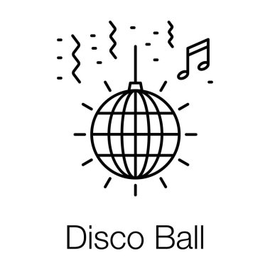 Dekoratif parti topları, disko topu ikonu tasarımı 