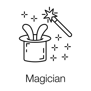 Sihirli başlık konsepti olan sihirli değnek 