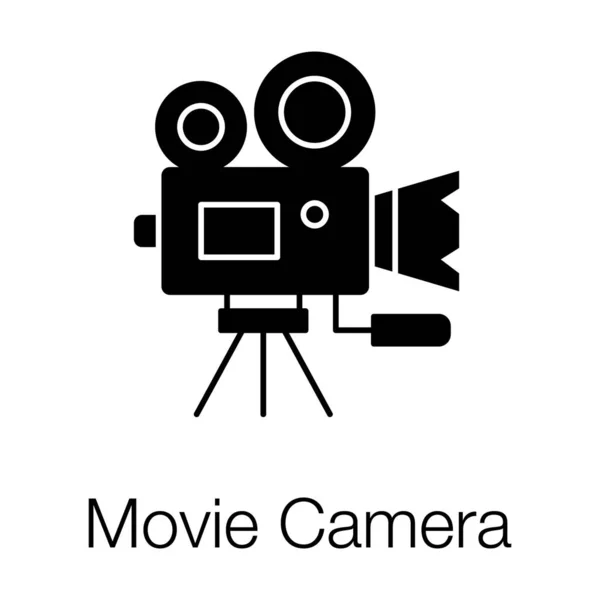 Movie Camera Video Recording Cam Icon Filled Design — Stock Vector