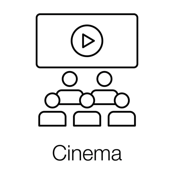Cinema Première Theater Icoon Lijn Ontwerp — Stockvector