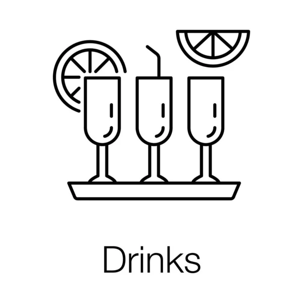 Limonada Bebidas Línea Vidrio Icono Verano Bebida Concepto — Vector de stock