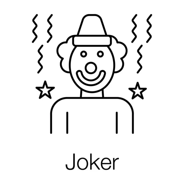 Χαρακτήρας Σούπερ Κακοποιός Εικονίδιο Τζόκερ Για Σχέδια Web — Διανυσματικό Αρχείο