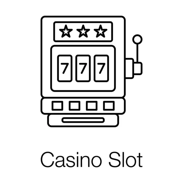 Lotteriemaschine Liniensymbol Des Spielautomaten Vektor Designs — Stockvektor