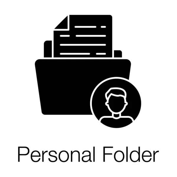 Document Avatar Pictograma Folder Personal — Vector de stoc