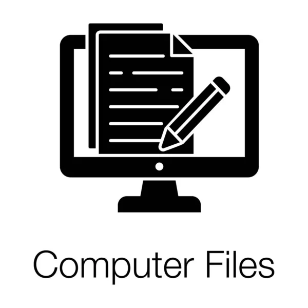Papiere Monitor Icon Für Computerdateien — Stockvektor