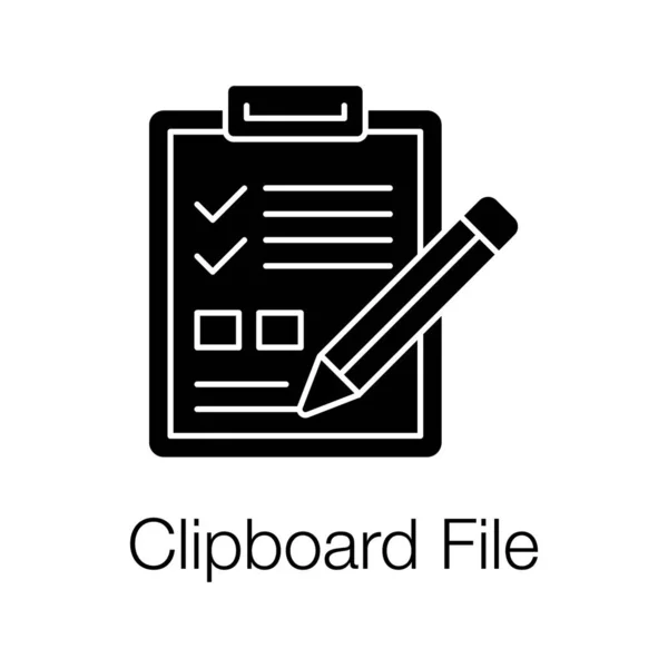 クリップボード上のチェックリストと鉛筆 クリップボードファイルのアイコン — ストックベクタ