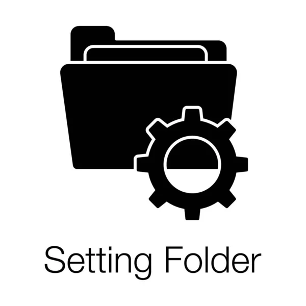 Document Cog Wheel Folder Setting Icon — Stock Vector