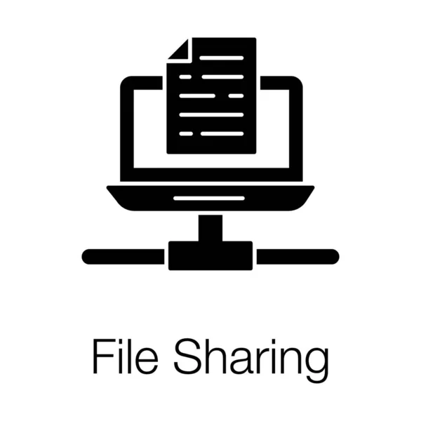 Sharing File Icon Glyph Vector Style — Stock Vector