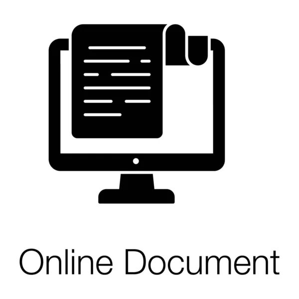Carte Piegate Con Monitor Ione Documento Online — Vettoriale Stock