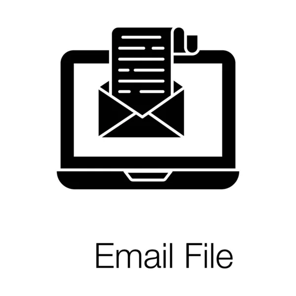 Envolvimento Correio Com Laptop Ícone Arquivo Mail — Vetor de Stock