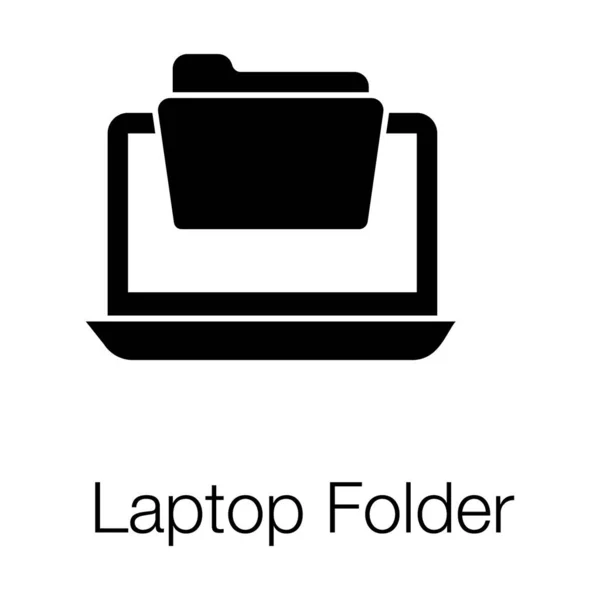Dokument Mit Macbook Laptop Ordner Symbol — Stockvektor