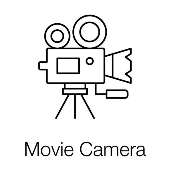 Film Kamerası Video Kayıt Kamerası Simgesi Çizgi Tasarımı — Stok Vektör