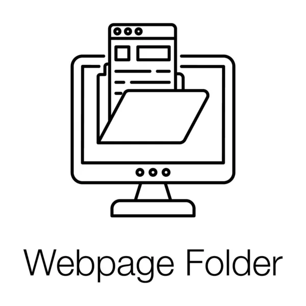 Conceptual Icon Web Page Folder Document Monitor — Stock Vector