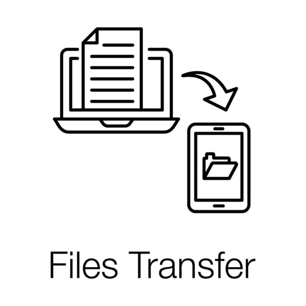Κινητό Τηλέφωνο Και Laptop Την Ανταλλαγή Βέλος Έννοια Της Μεταφοράς — Διανυσματικό Αρχείο
