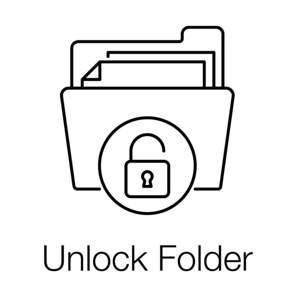Document Case Padlock Unlock Folder Icon — Stock Vector