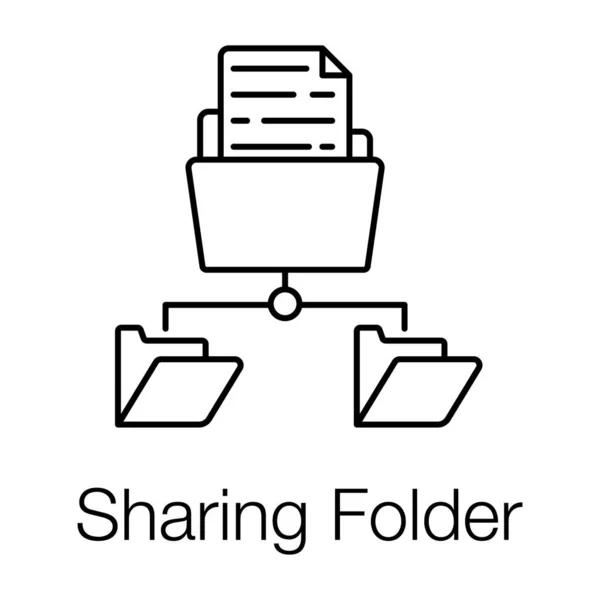 Sharing Folder Icon Line Vector Style — Stock Vector