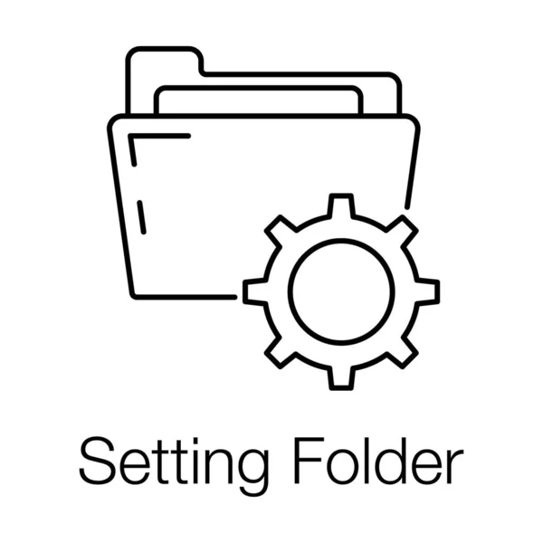 Document Cog Wheel Folder Setting Icon — Stock Vector